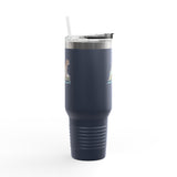 40oz Insulated Travel Mug — 'I Want to Be Where the People Aren't' Purrmaid Design