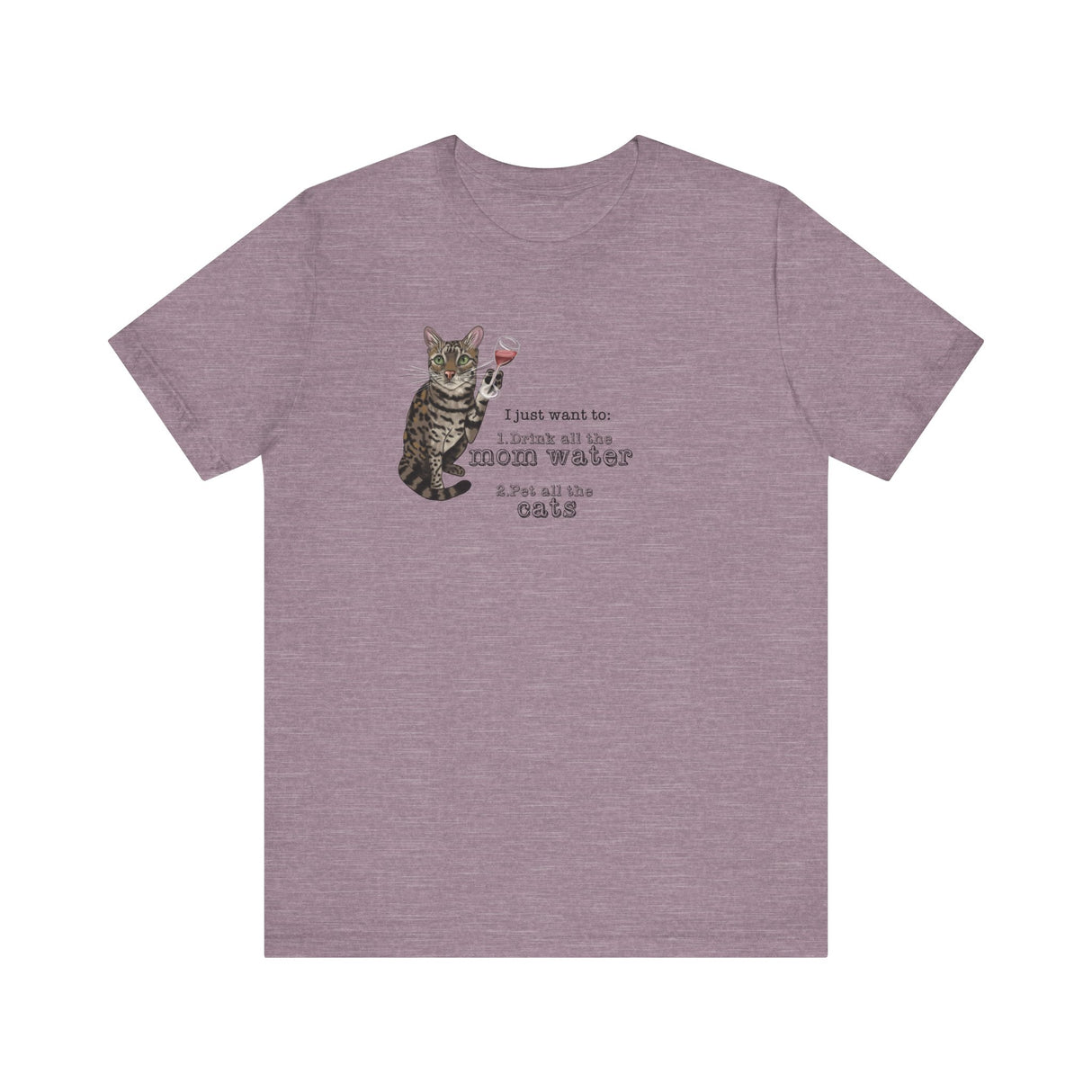 Funny Cat Mom water Wine T-shirt