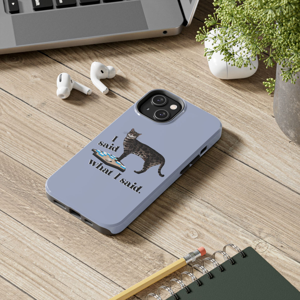 I Said What I Said Flounder Phone Case — Talking Pet Buttons Design