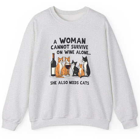 Funny Wine and Cats Sweatshirt