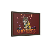 Stay Weird Matte Canvas Print — Flocahontas & Mouse Toy (Framed)