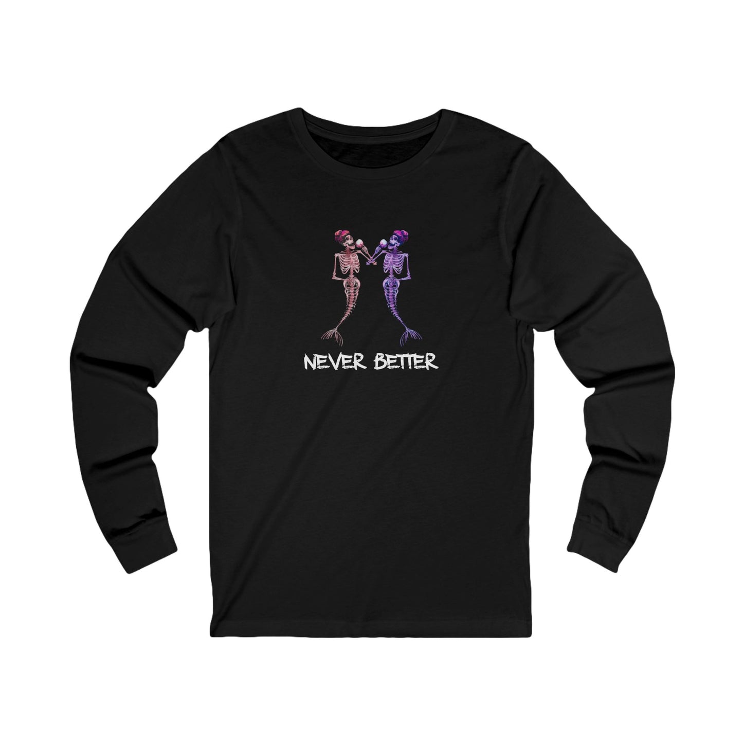 Mermaid Skeletons Long Sleeve Tee - Never Better Design