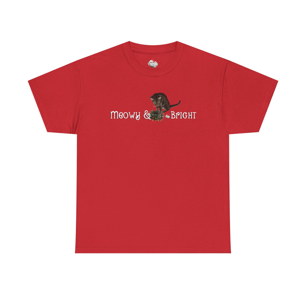 Meowy & Bright Christmas T-Shirt — Flounder & Mouse Toy Holiday Tee
