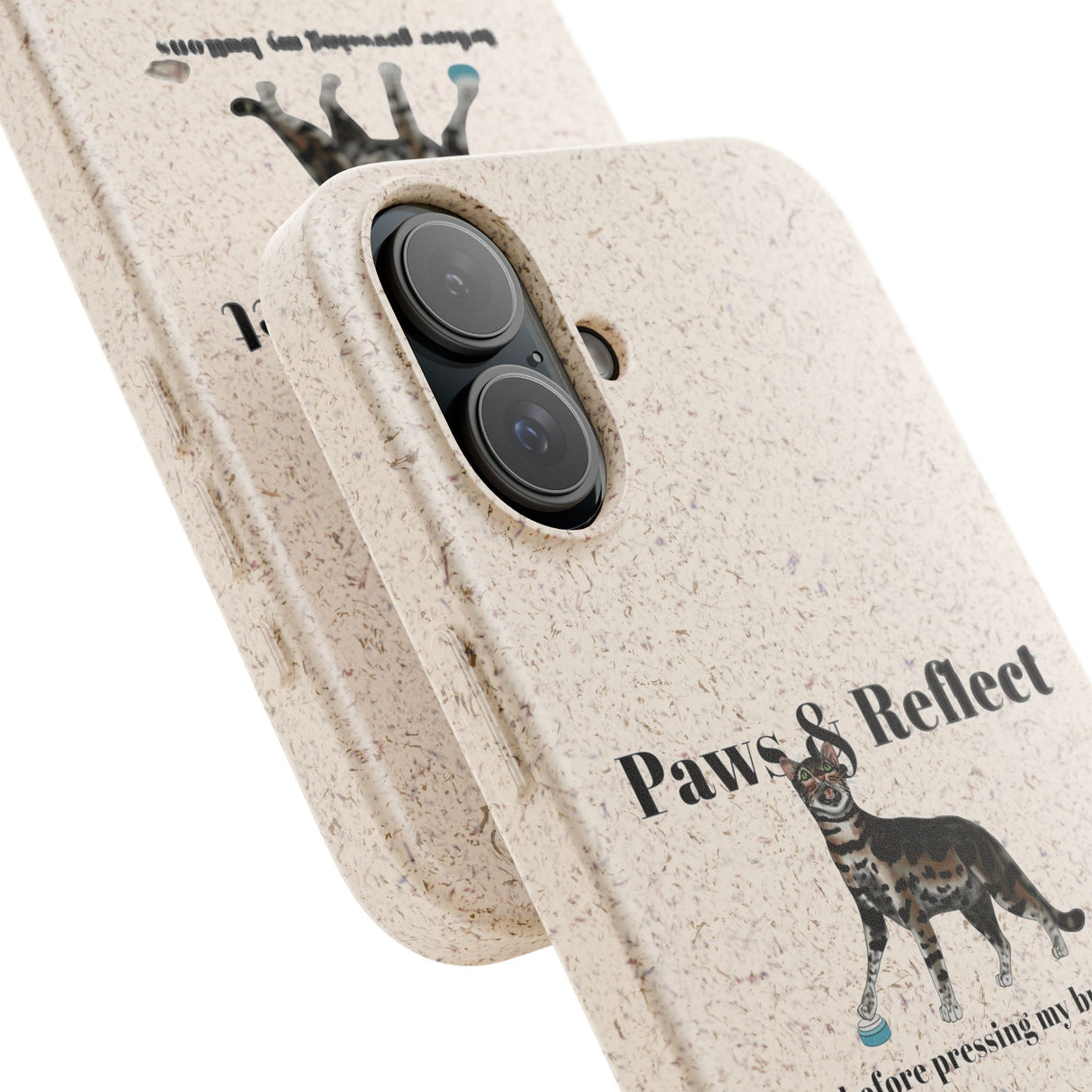 Phone Case - Paws and Reflect Biodegradable Case featuring Flounder the Purrmaid by Nina