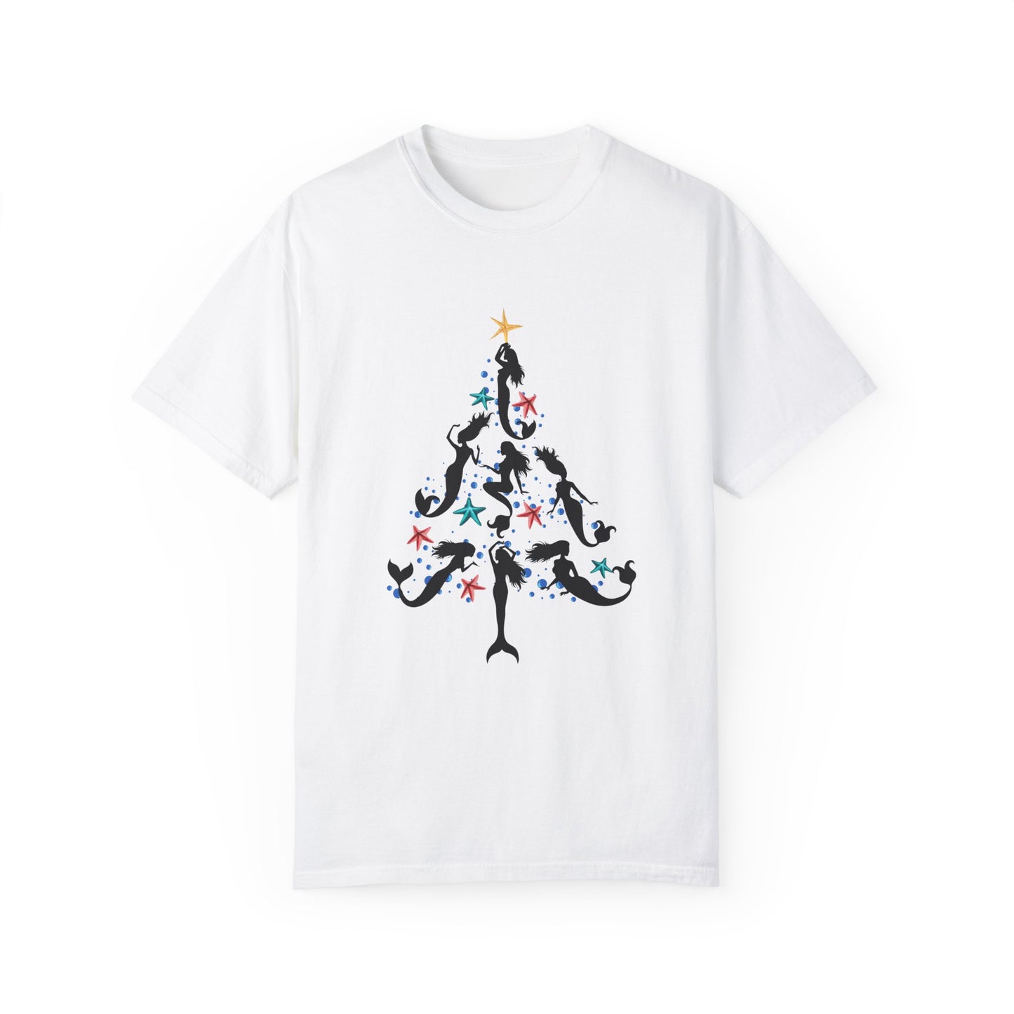 Mermaid Christmas Tree Comfort Colors T-shirt