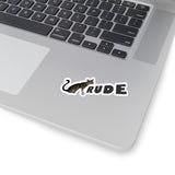 RUDE Flounder Talking Cat/Fish Kiss-Cut Sticker