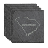 South Carolina Slate Coasters - Set of 4 - 17 design options