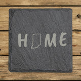 Indiana Slate Coaster Set – Engraved Natural Stone (Set of 4)