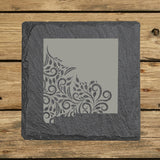 New Mexico Slate Coaster Set – Engraved Natural Stone (Set of 4)