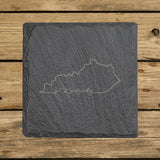 Kentucky Slate Coaster Set – Engraved Natural Stone (Set of 4)