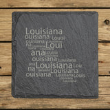 Louisiana Slate Coaster Set – Engraved Natural Stone (Set of 4)