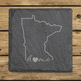 Minnesota Slate Coaster Set – Engraved Natural Stone (Set of 4)