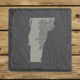 Vermont Slate Coaster Set – Engraved Natural Stone (Set of 4)