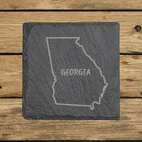 Georgia Slate Coaster Set – Engraved Natural Stone (Set of 4)