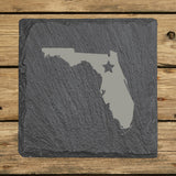 Florida Slate Coaster Set – Engraved Natural Stone (Set of 4)