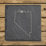 Nevada Slate Coaster Set – Engraved Natural Stone (Set of 4)