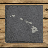 Hawaii Slate Coaster Set – Engraved Natural Stone (Set of 4)
