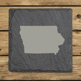 Iowa Slate Coaster Set – Engraved Natural Stone (Set of 4)