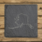 Alaska Slate Coaster Set – Engraved Natural Stone (Set of 4)