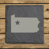 Pennsylvania Slate Coaster Set – Engraved Natural Stone (Set of 4)