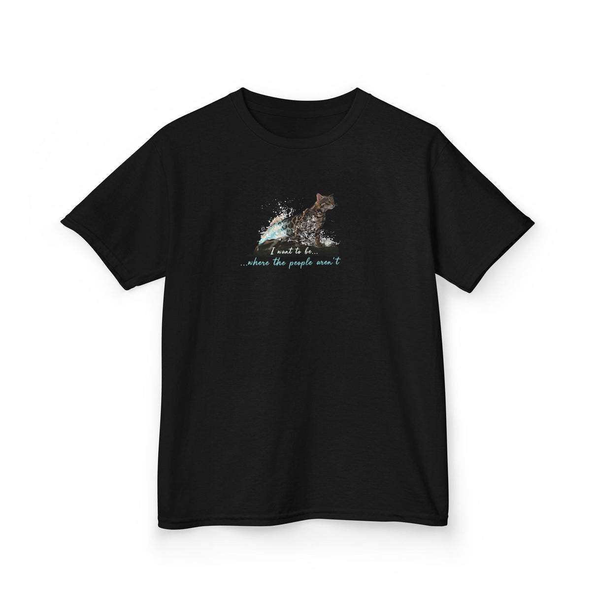 Kids Tee — "I Want to Be Where the People Aren't" Purrmaid Flounder Splash
