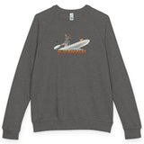 Flocahontas and Mouse Toy raglan crewneck - Charcoal Heather