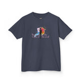 Kids Tee — “Paint With All The Colors Of The Wind” Flounder the Purrcasso Kids T-Shirt