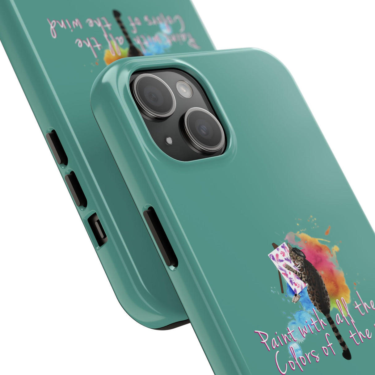 Tough Phone Case — "paint with all the colors of the wind" Flounder the Purrcasso Art