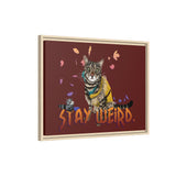 Stay Weird Matte Canvas Print — Flocahontas & Mouse Toy (Framed)