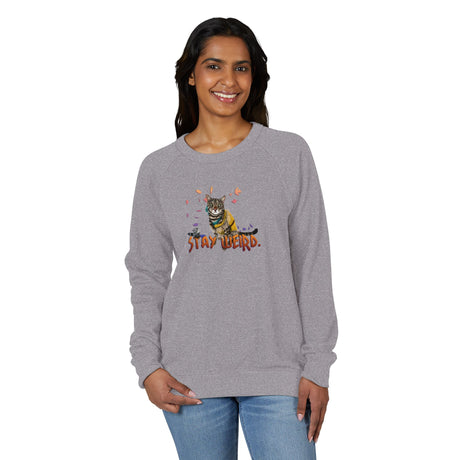 Stay Weird Flocahontas Crewneck — Hand-Drawn Graphic Raglan Sweatshirt