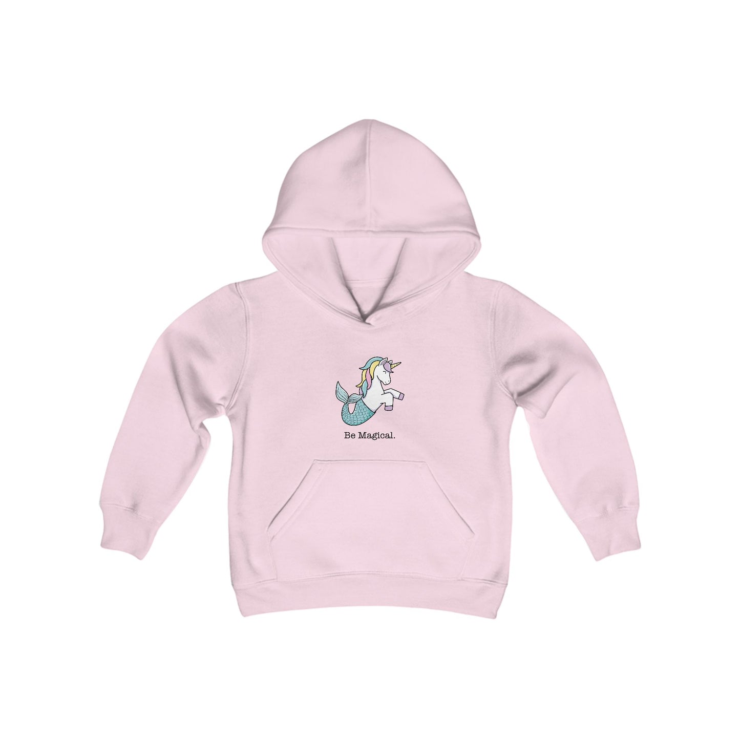 Be Magical Mermaid Unicorn Youth Hooded Sweatshirt – Cozy & Durable