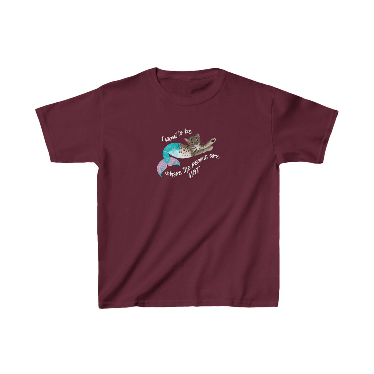 Kids T-shirt Purrmaid 'I wanna be where the people are NOT'