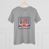 Wave Tee - Happiness Comes in Waves Women's Cotton Tee