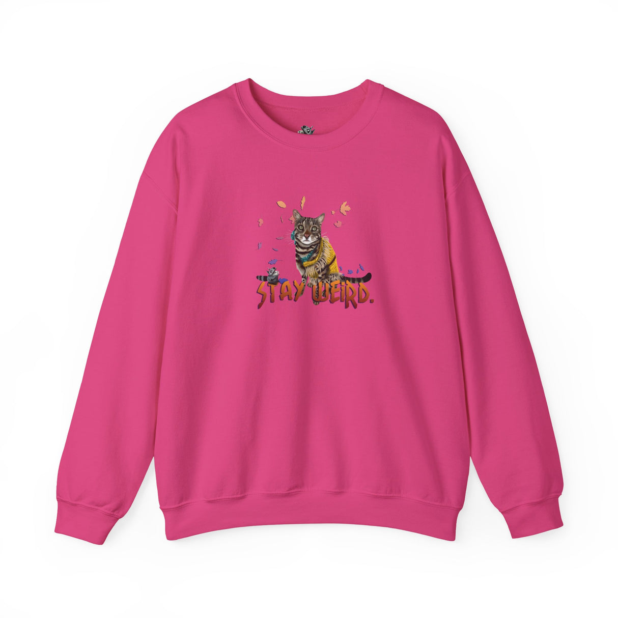Stay Weird Sweatshirt — Hand-Drawn Flounder & Mouse Toy Hug Crewneck