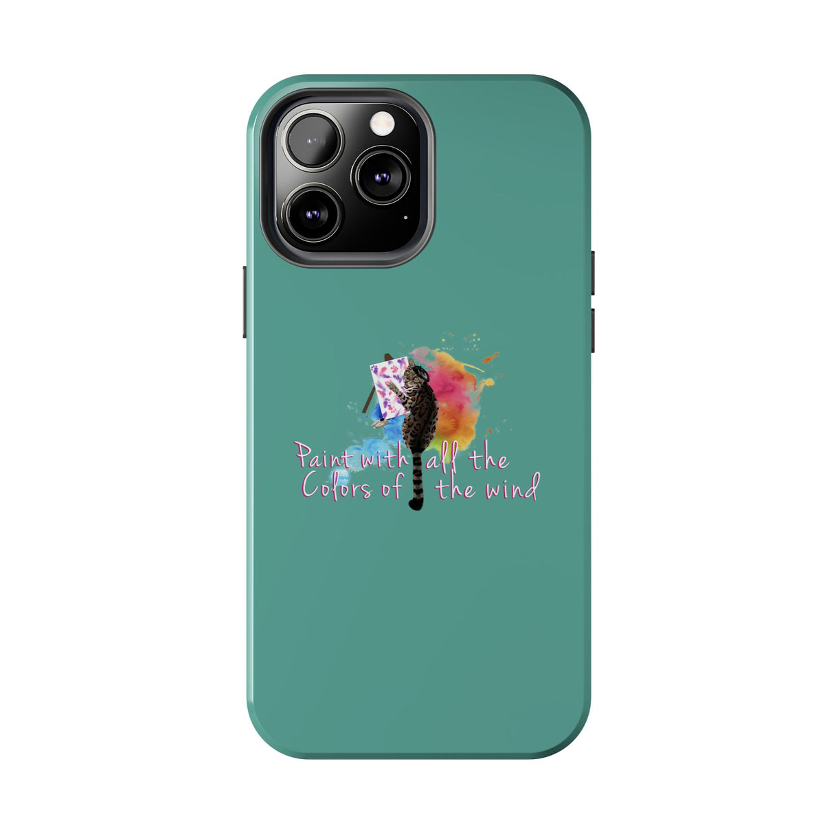 Tough Phone Case — "paint with all the colors of the wind" Flounder the Purrcasso Art