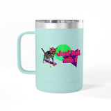 Coffee Mug Tumbler - Just Roll with it Flounder the Purrmaid Design by Nina, 15oz