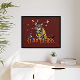 Stay Weird Matte Canvas Print — Flocahontas & Mouse Toy (Framed)