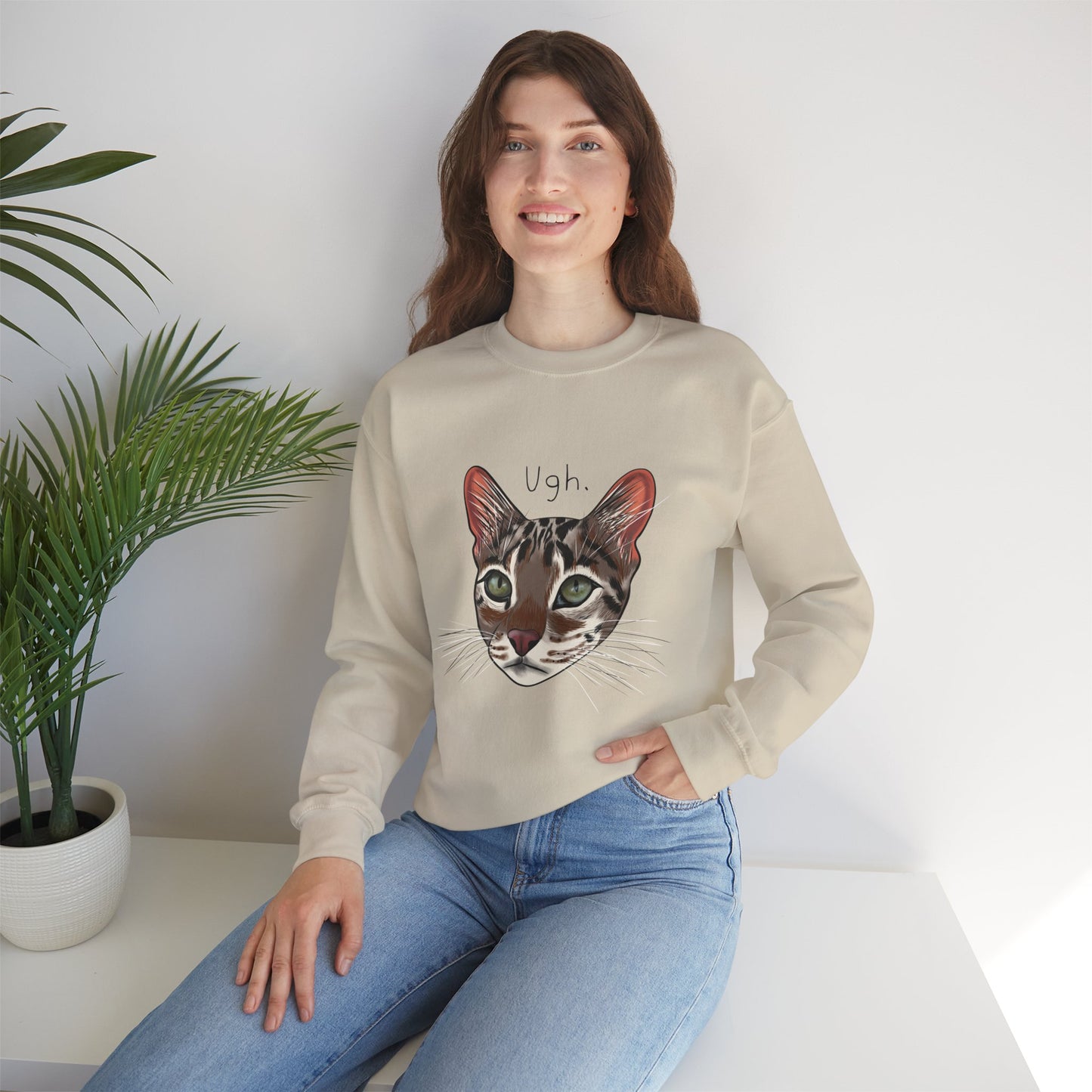 Flounder Cat UGH Unisex Heavy Blend Crewneck Sweatshirt – Cozy & Durable