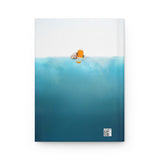 Hardcover Journal - CLAWS Poster featuring Flounder the Purrmaid and Mouse Toy Design