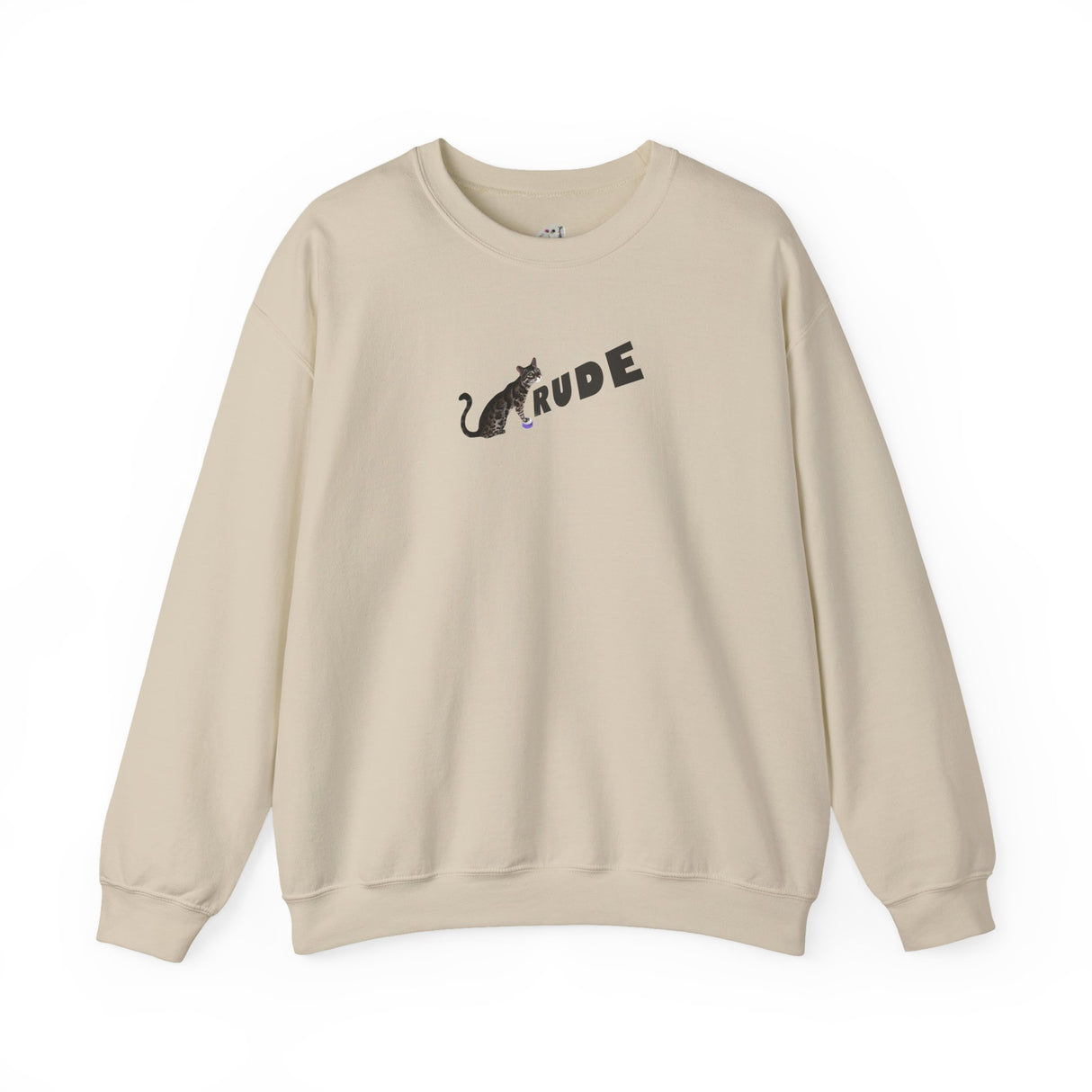 Flounder 'RUDE' Button Sweatshirt — Hand-Drawn Flounder Design