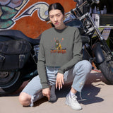 Stay Weird Cropped Sweatshirt — Flocahontas & Mouse Toy Artwork