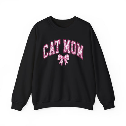 Pink Coquette Cat Mom Crewneck Sweatshirt