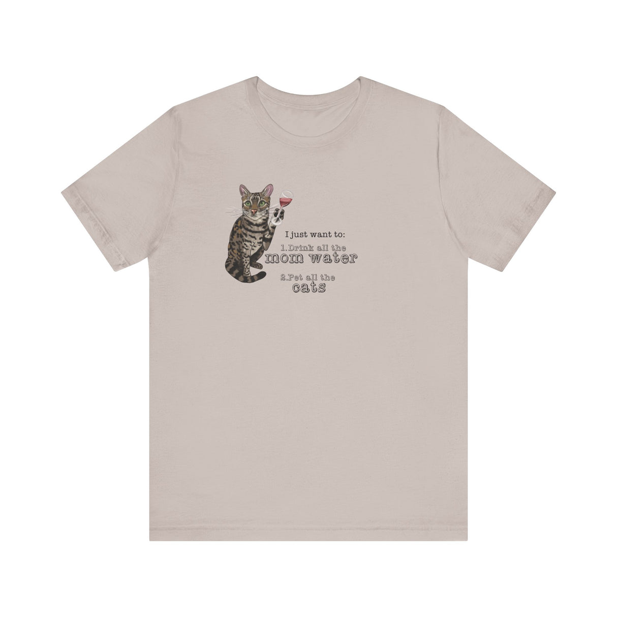 Funny Cat Mom water Wine T-shirt