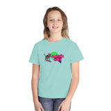 Youth Tee - Just Roll with it Flounder the Purrmaid Skateboard Design by Nina