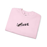 Flounder 'RUDE' Button Sweatshirt — Hand-Drawn Flounder Design