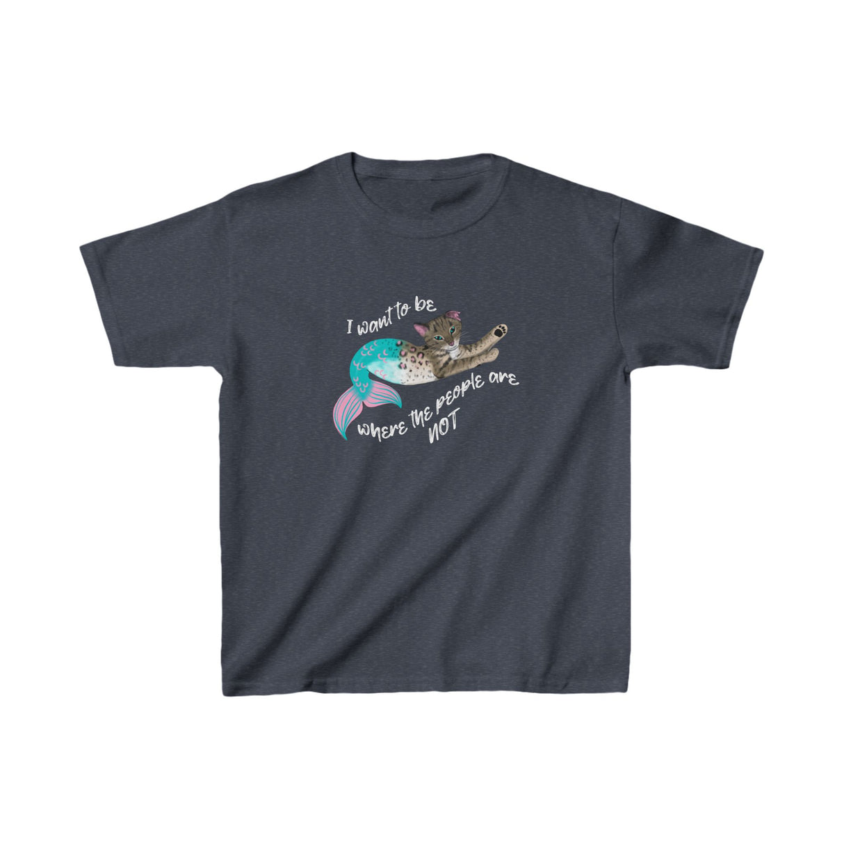 Kids T-shirt Purrmaid 'I wanna be where the people are NOT'
