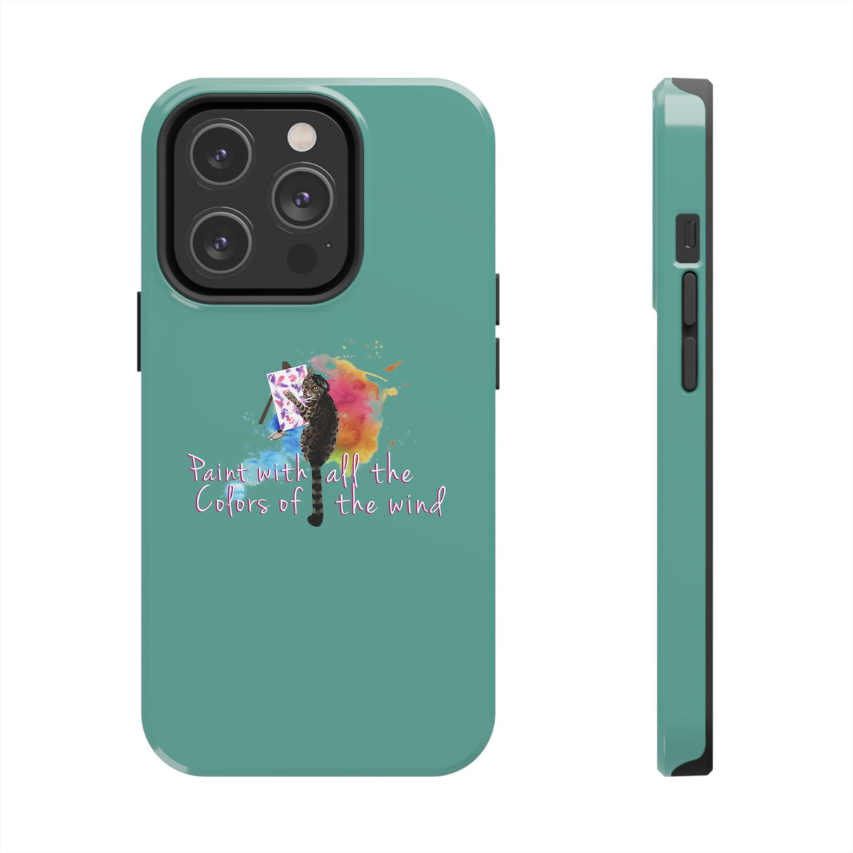 Tough Phone Case — "paint with all the colors of the wind" Flounder the Purrcasso Art