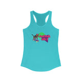 Tank Top - Just Roll with it Flounder the Purrmaid Skateboard Sunglasses Design by Nina