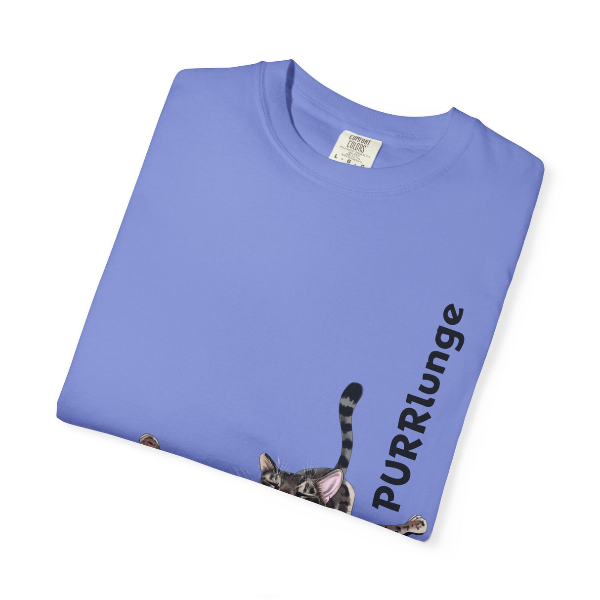 Purr-lunge Unisex T-shirt with Flounder the Purrmaid Design