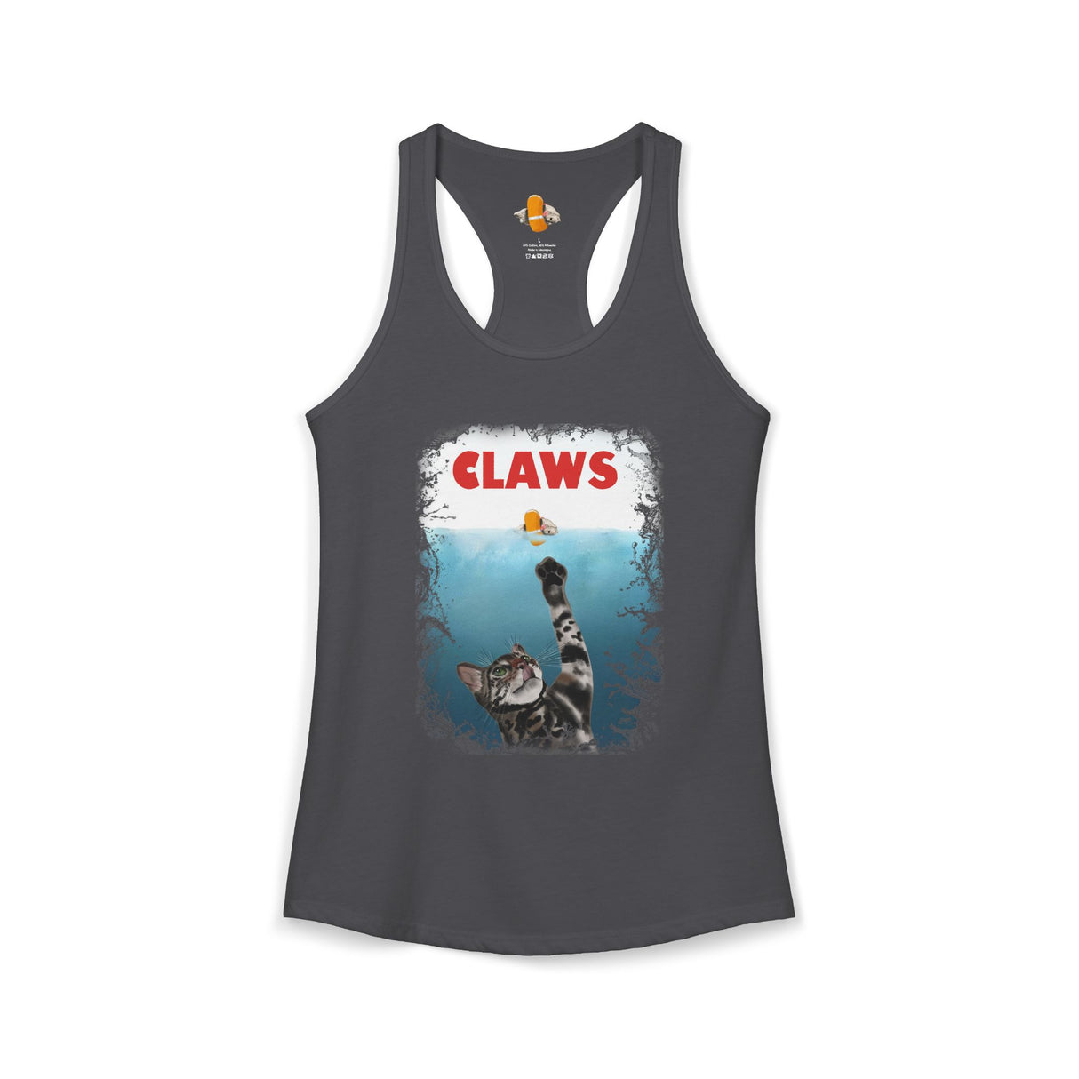 Purrmaid Flounder Claws Tank — Women's Racerback Tank with 'Shark-Like' Cat Catch Design